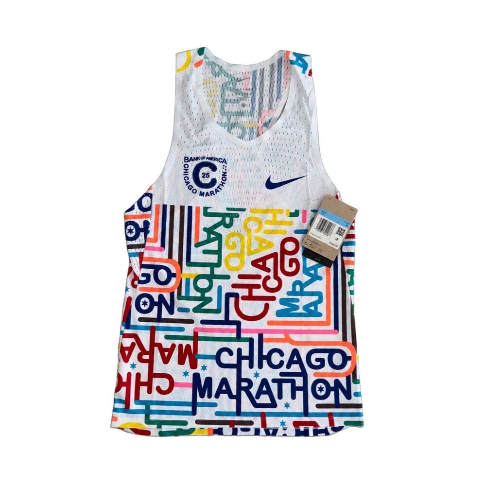 NWT BRAND NEW Mens NIKE Chicago Marathon 2025 Singlet HQ4277-100 Size Medium